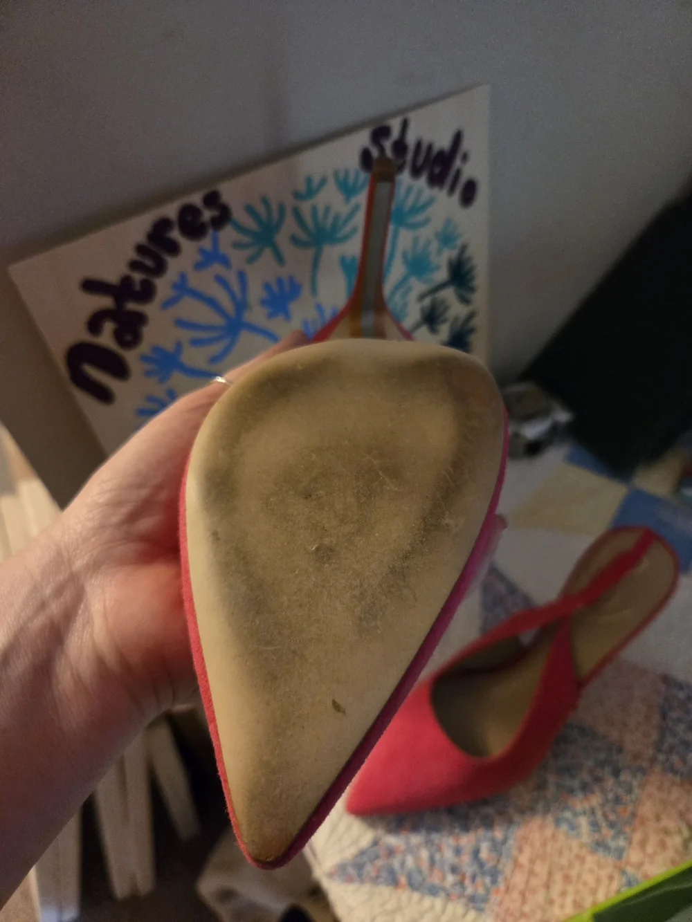 Sam Eldeman 8.5 woman's pink hazel sling heals gently used